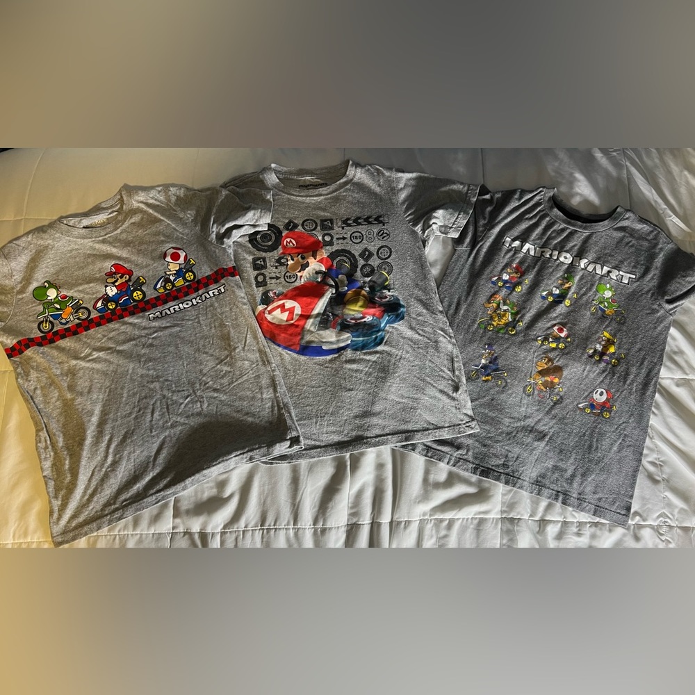 Nintendo Super Marion Boys Cotton Short Sleeve Tee’s 3 in set